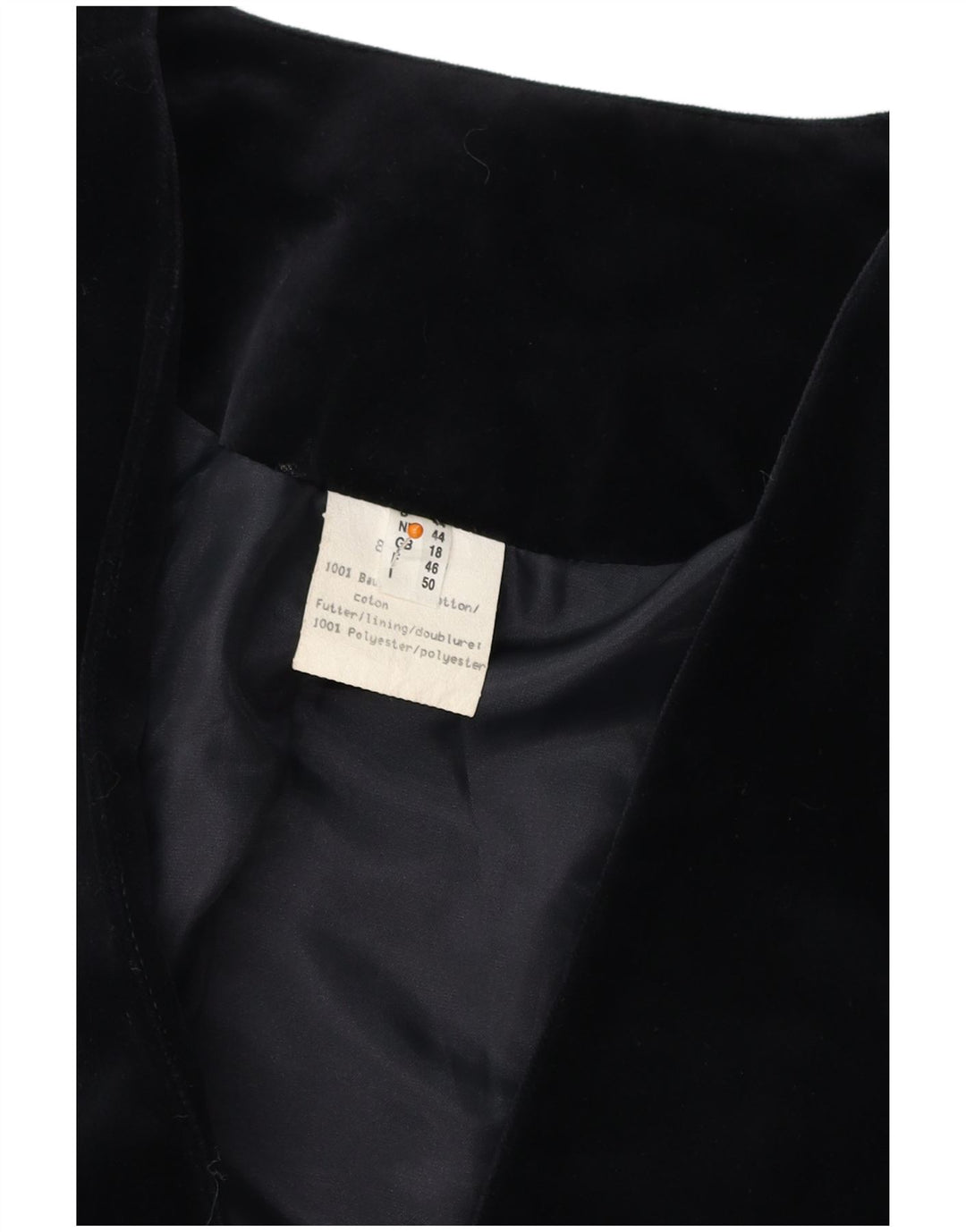 VINTAGE Womens 3 Button Velvet Blazer Jacket UK 18 XL Black Cotton