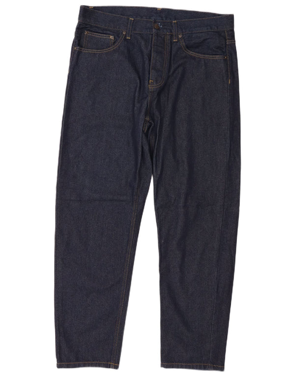 Carhartt Mens Tapered Jeans W33 L29 Navy Blue Cotton