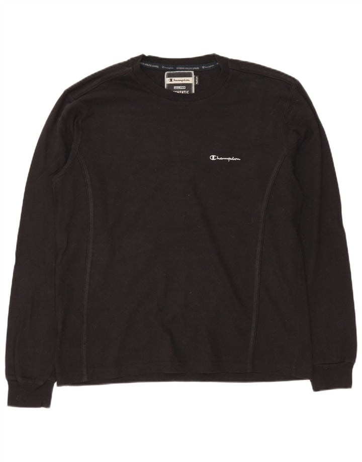 Champion Mens Top Long Sleeve Medium Black