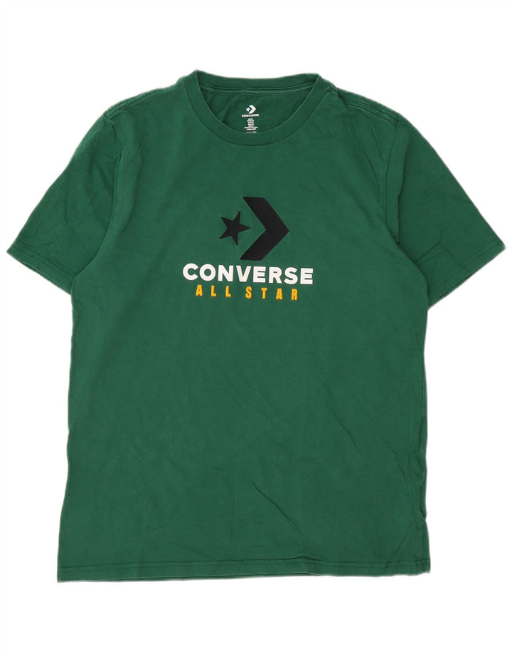 Converse Mens Graphic T-Shirt Top Medium Green Cotton