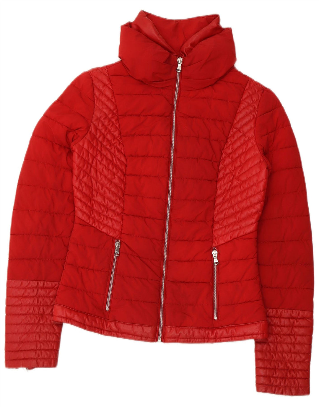 Guess Womens Padded Jacket UK 6 XS Red Polyurethane