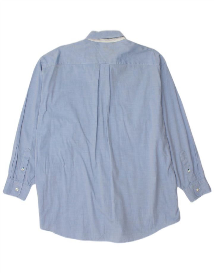 Tommy Hilfiger Mens Shirt Size 16 Large Blue Cotton
