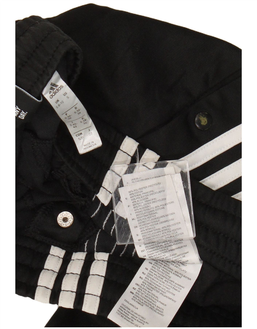 ADIDAS Womens Tracksuit Trousers UK 8/10 Small Black Polyester