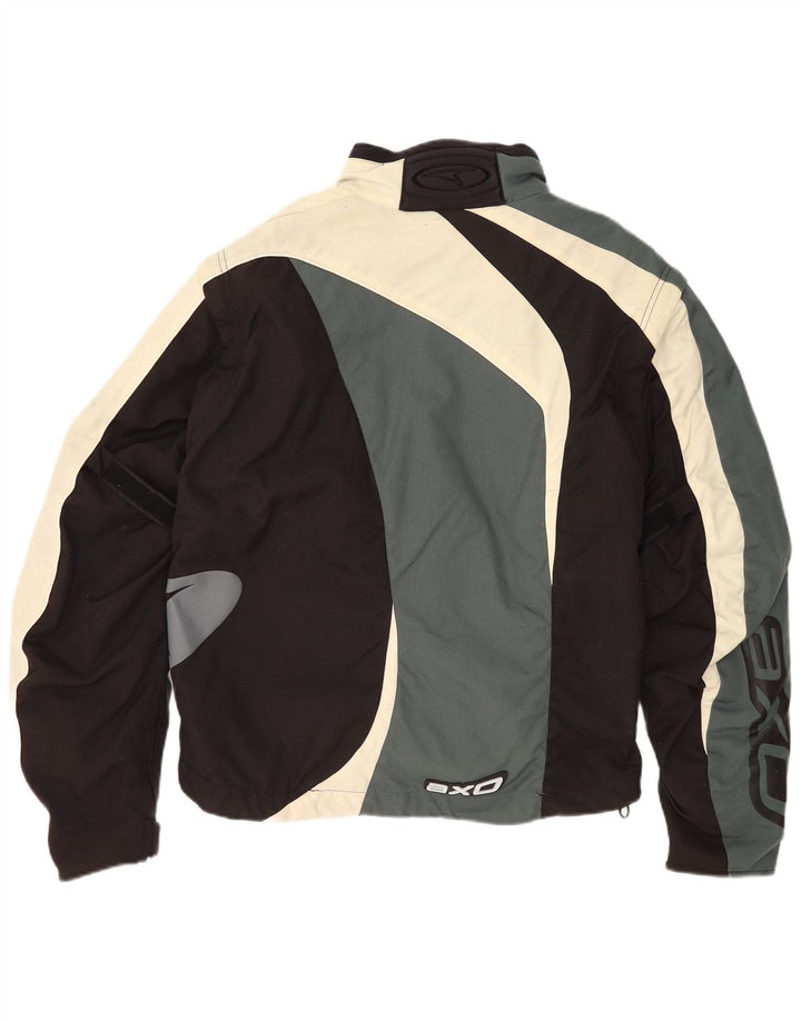 AXO Mens Graphic Racer Jacket UK 44 2XL Black Colourblock Polyester