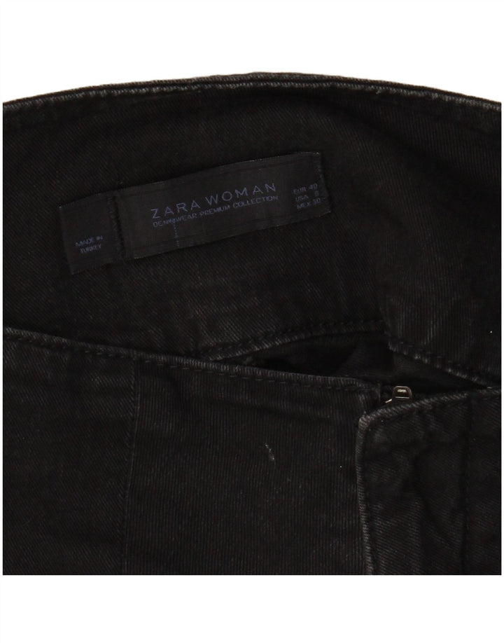 Zara Womens Mini Denim Skirt EU 40 Medium W30  Black Cotton