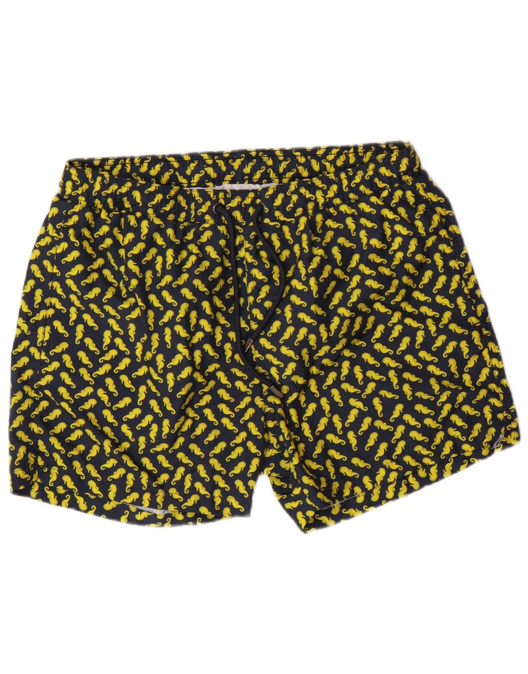 Gutteridge Mens Abstract Pattern Swimming Shorts Large Navy Blue Polyester
