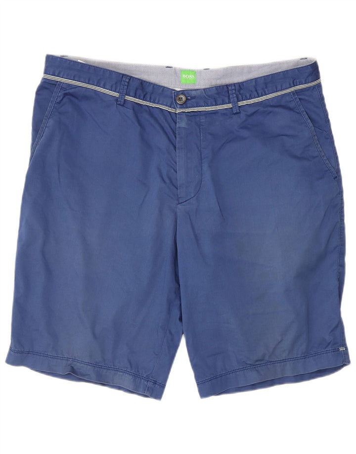 Hugo Boss Mens Chino Shorts IT 50 Large W34  Blue Cotton