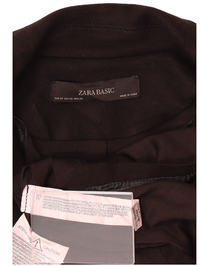 ZARA Womens Loose Fit Overcoat UK 6 XS Black Polyester