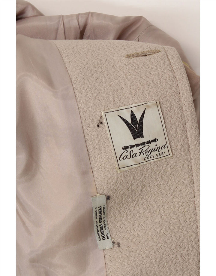 VINTAGE Womens Double Breasted Overcoat UK 14 Large Beige Vintage Vintage and Second-Hand Vintage from Messina Hembry 