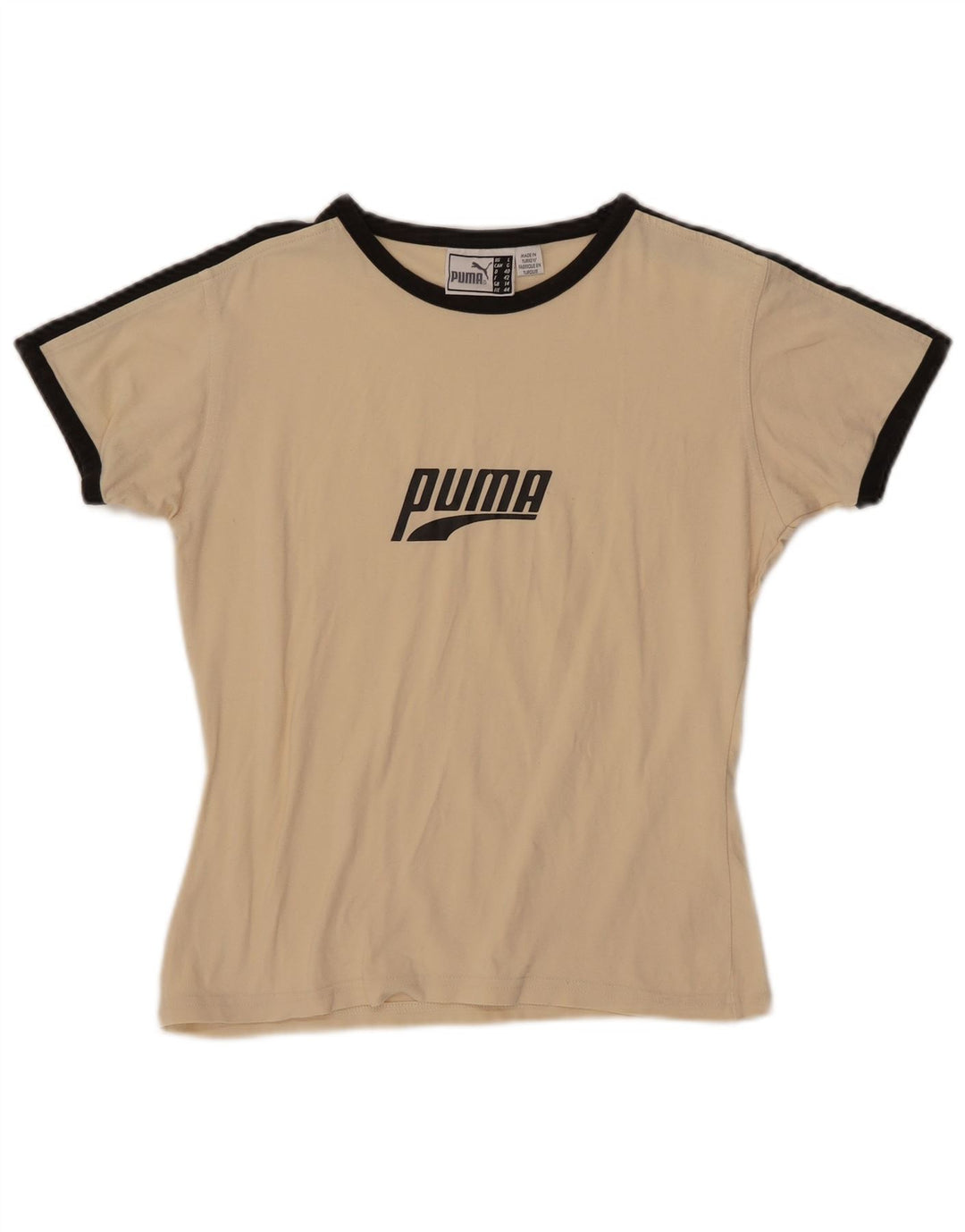 PUMA Womens Graphic T-Shirt Top UK 14 Large Off White