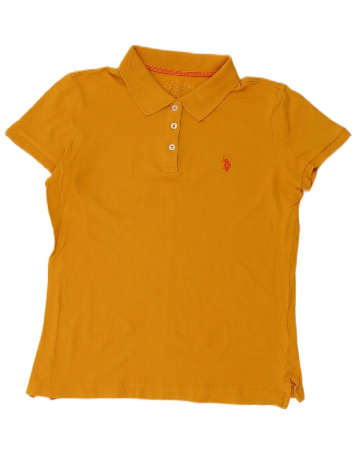 U.S. POLO ASSN. Womens Polo Shirt UK 14 Medium Yellow