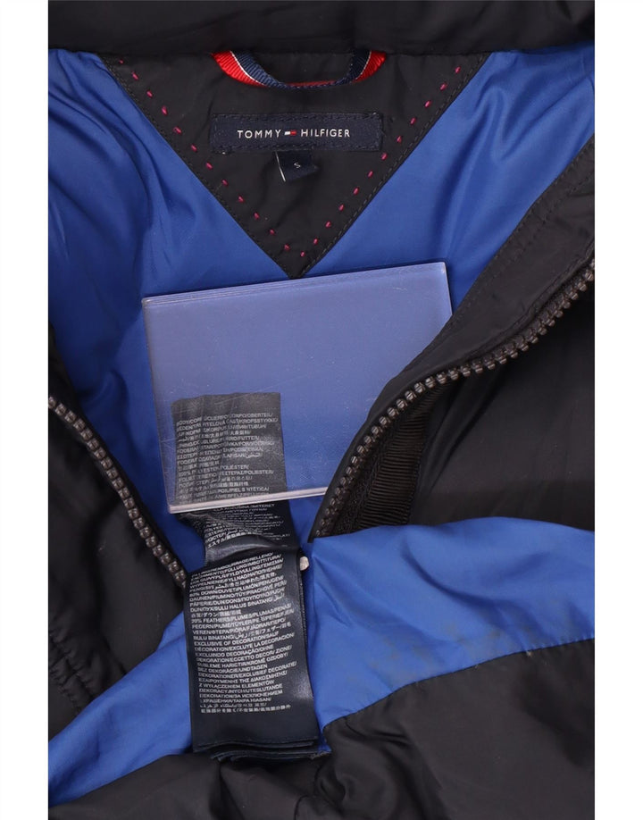 TOMMY HILFIGER Womens Hooded Padded Coat UK 10 Small Navy Blue Polyester