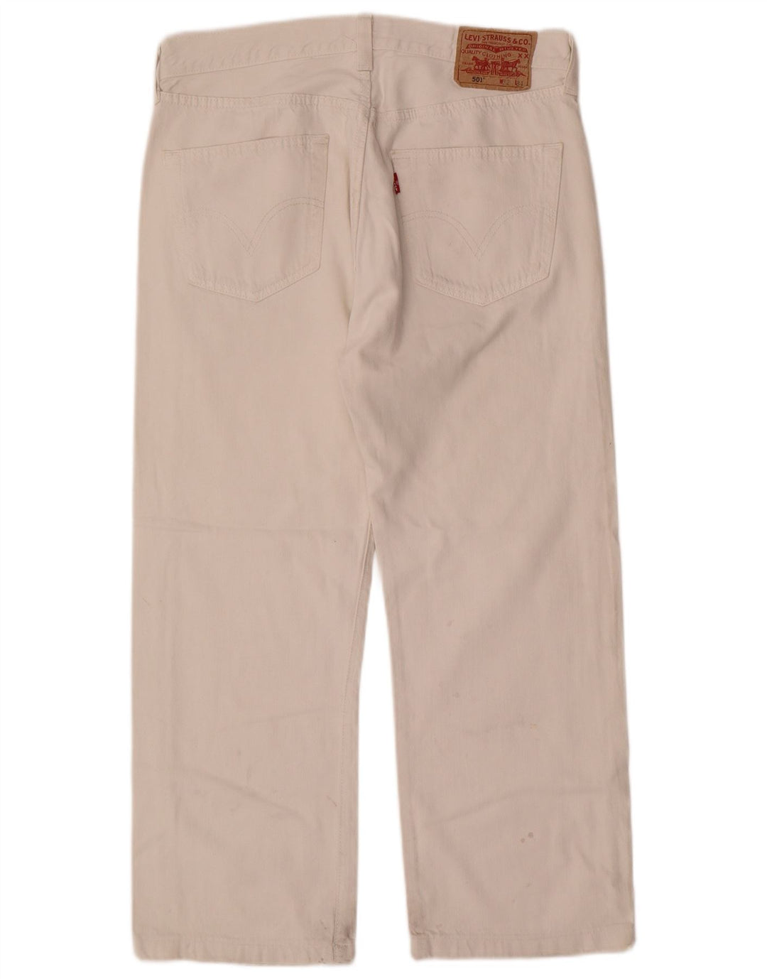 Levi's Mens 501 Straight Jeans W32 L26 White Cotton