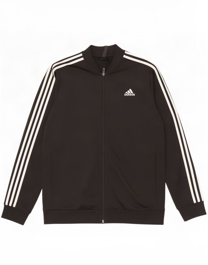 Adidas Mens Tracksuit Top Jacket Large Black Polyester
