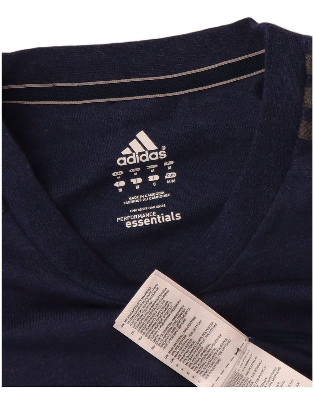 Adidas Mens Climalite T-Shirt Top Medium Navy Blue Cotton