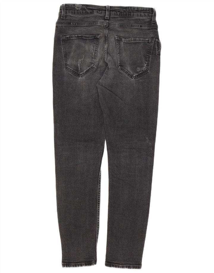 ZARA Mens Distressed Slim Jeans EU 38 Small W30 L28 Black