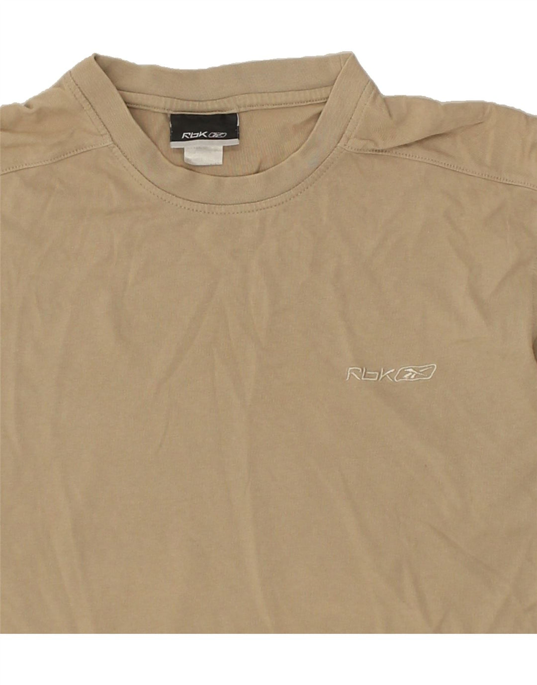 REEBOK Mens T-Shirt Top Small Beige Cotton | Vintage Reebok | Thrift | Second-Hand Reebok | Used Clothing | Messina Hembry 