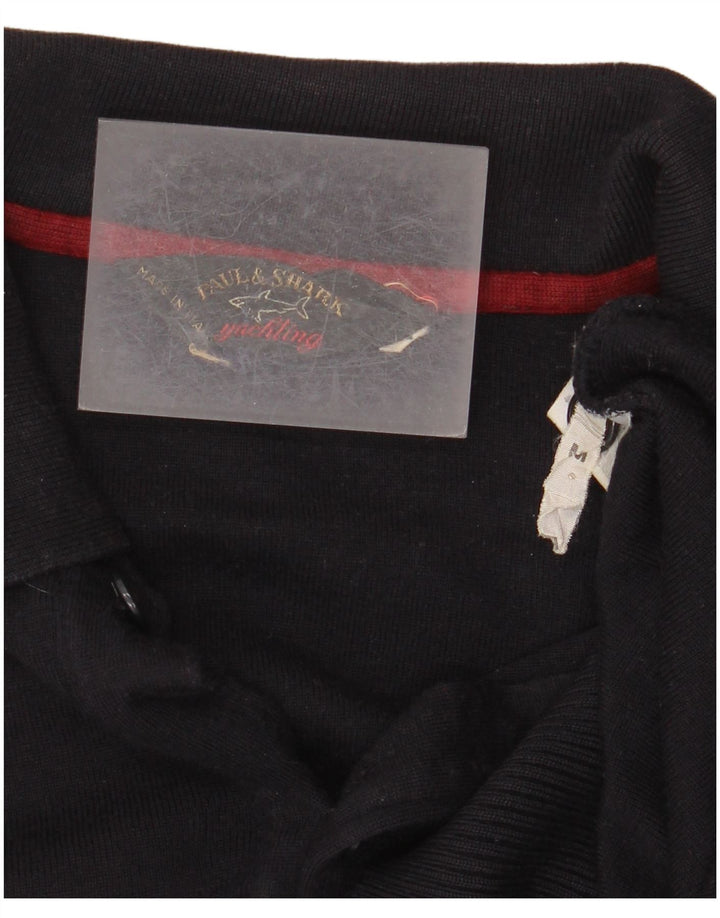 Paul & Shark Mens Yachting Polo Neck Jumper Sweater Medium Navy Blue Wool