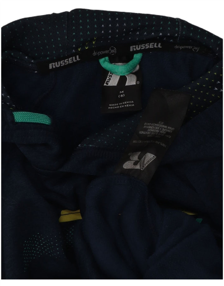 RUSSELL ATHLETIC Boys Hoodie Jumper 7-8 Years Medium  Navy Blue