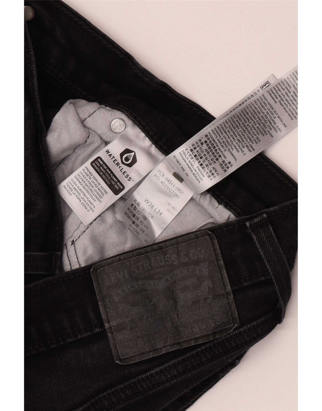 Levi's Mens 511 Slim Jeans W36 L34 Black Cotton