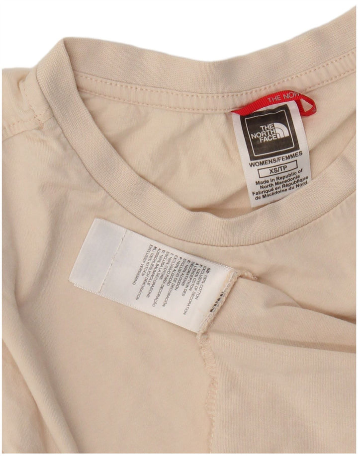 THE NORTH FACE Womens T-Shirt Top UK 6 XS Beige Cotton