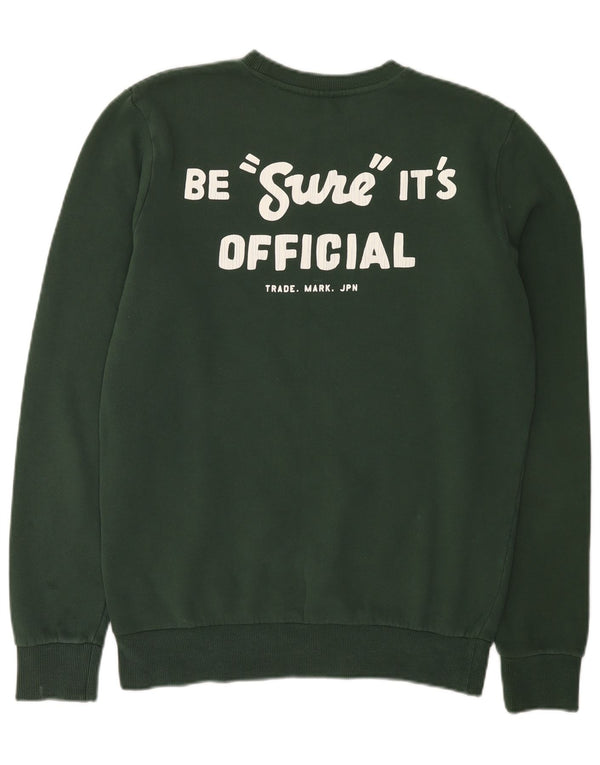 Superdry Mens Graphic Sweatshirt Jumper Large Green Cotton