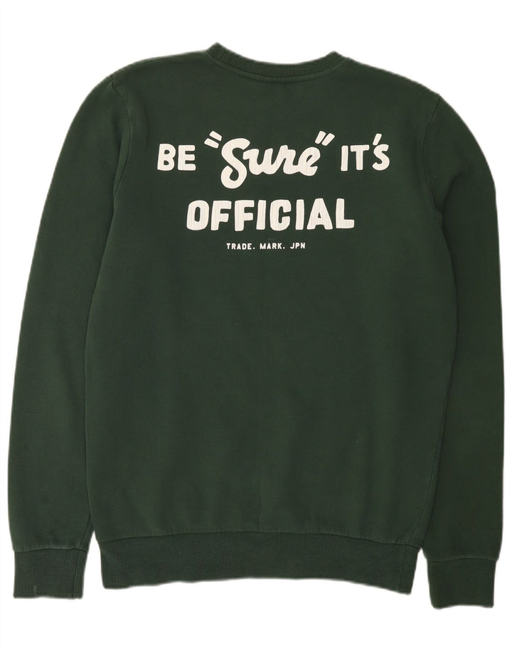 Superdry Mens Graphic Sweatshirt Jumper Large Green Cotton