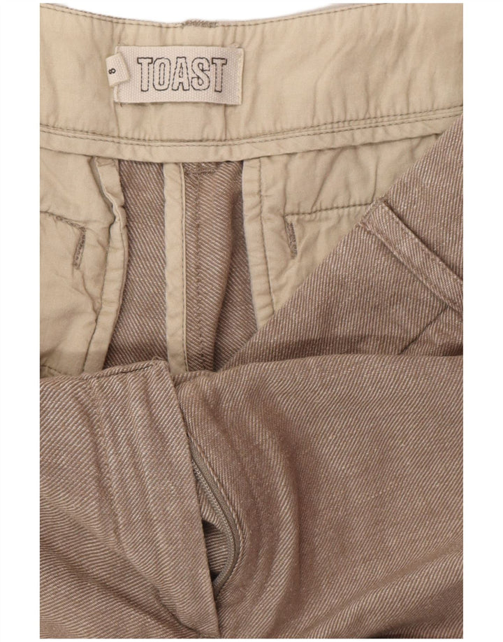 TOAST Womens Wide Leg Chino Trousers UK 8 Small W28 L33 Beige Classic