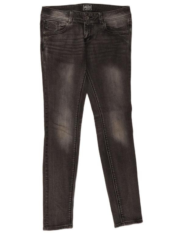 Superdry Womens Low Waist Skinny Jeans W30 L32 Grey Cotton