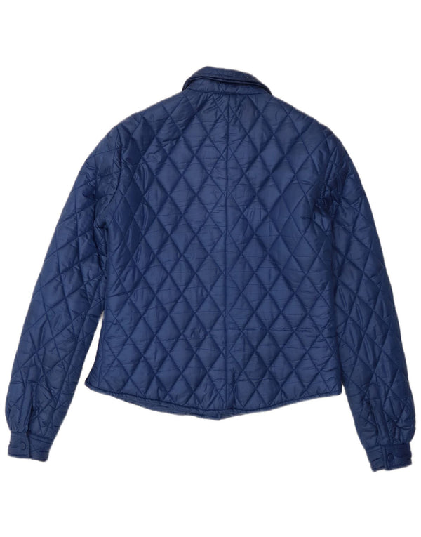 Aspesi Womens Quilted Jacket UK 12 Medium Blue Polyester