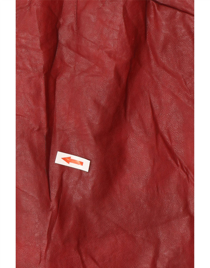 Zara Womens Leather Skirt Small W26  Burgundy