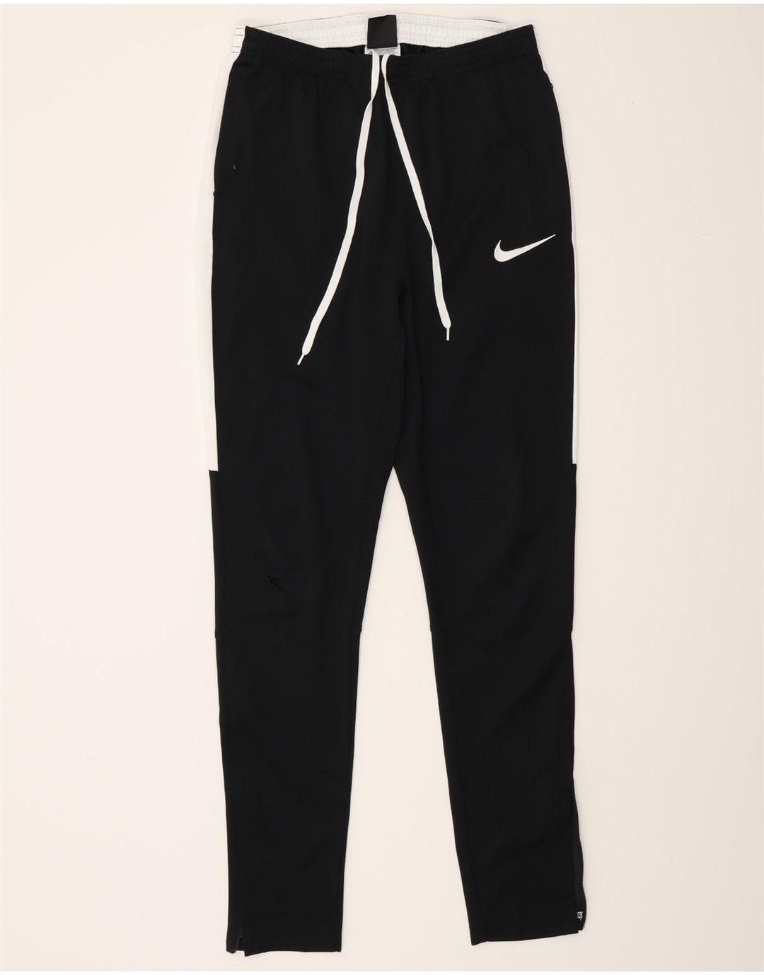 NIKE Mens Dri Fit Tracksuit Trousers Small  Black Colourblock Polyester