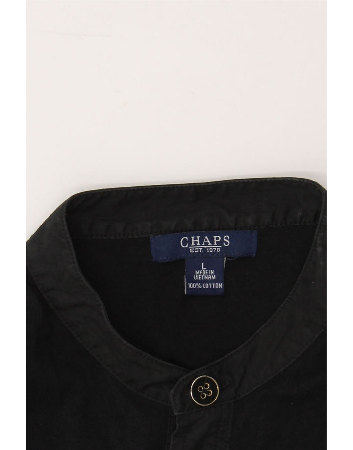 CHAPS Womens Pullover Shirt UK 14 Large Black Cotton Vintage Chaps and Second-Hand Chaps from Messina Hembry 