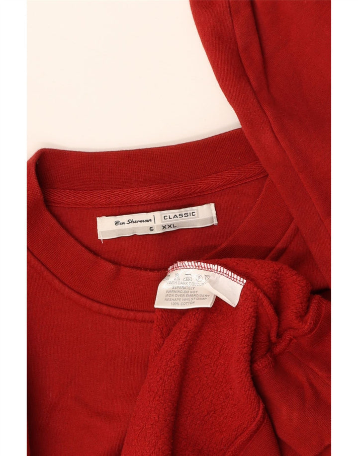 BEN SHERMAN Mens Sweatshirt Jumper 2XL Red Cotton