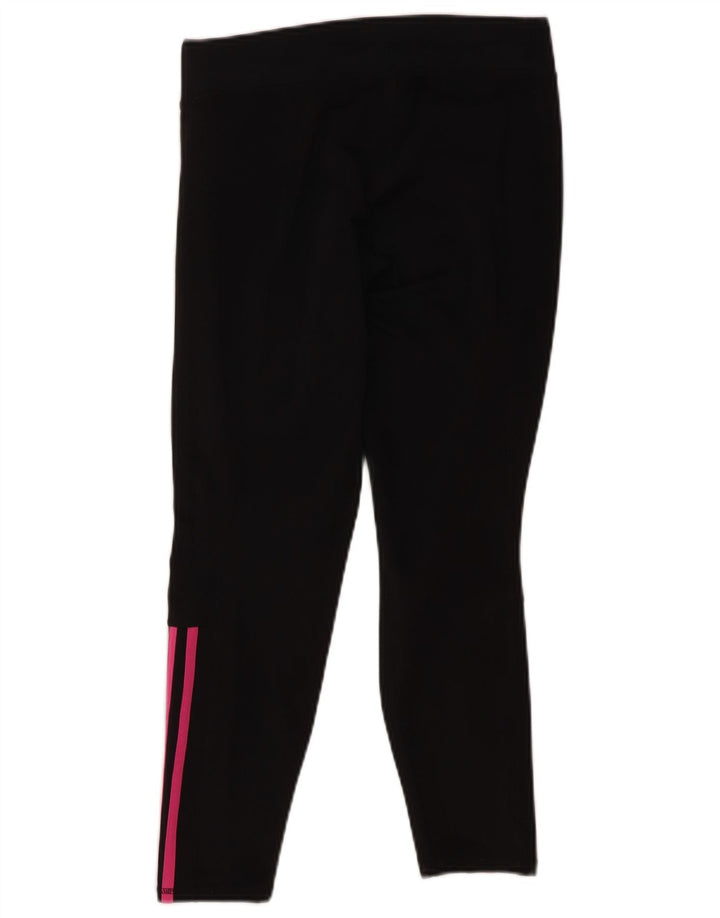 ADIDAS Womens Crop Leggings UK 12/14 Medium  Black Polyester