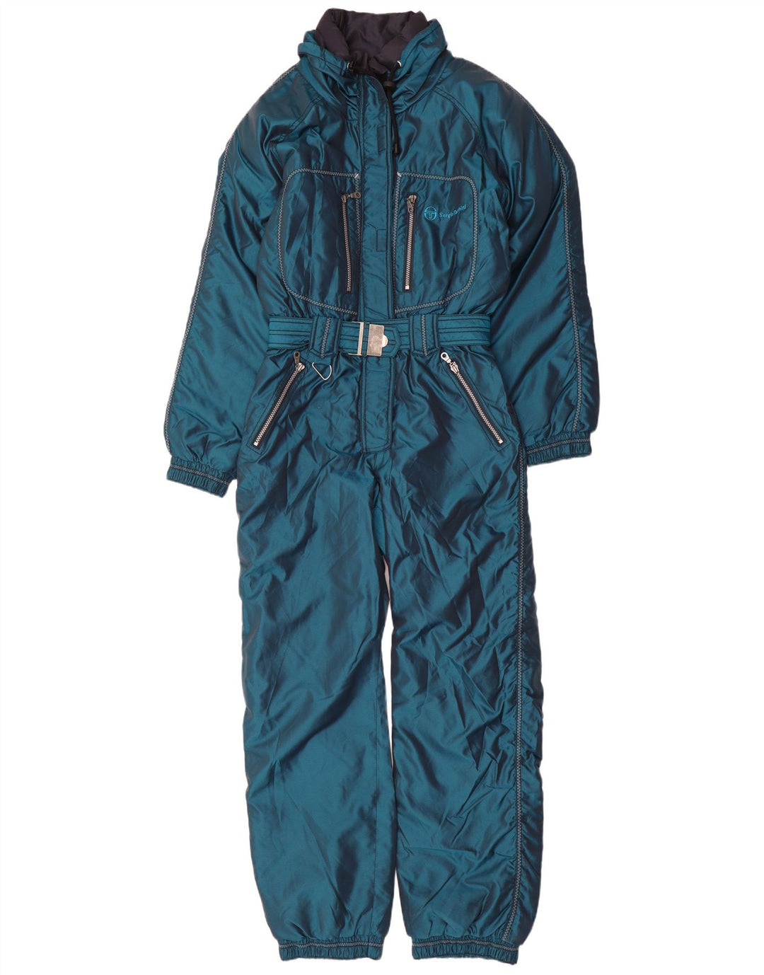 Sergio Tacchini Womens Ski Jumpsuit IT 44 Medium Blue Nylon