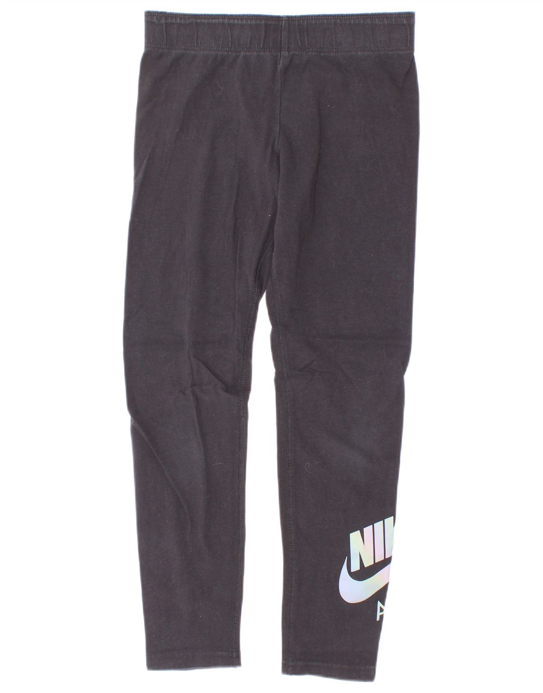 Nike Girls Graphic Leggings 8-9 Years Small Black