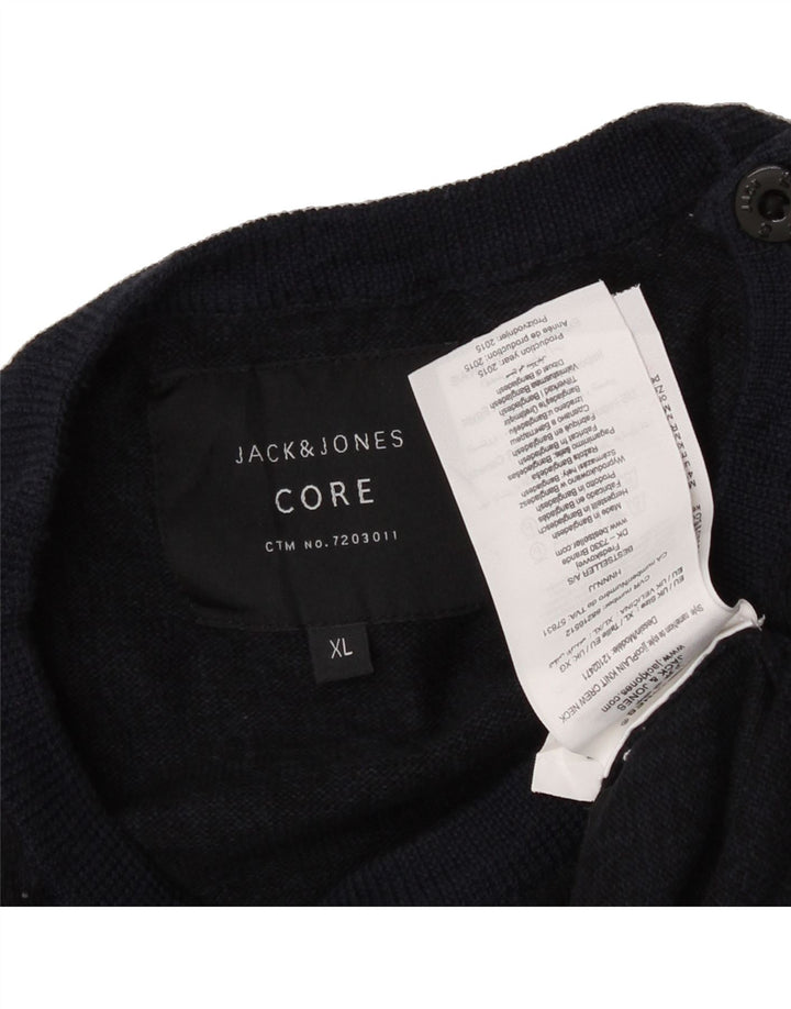 JACK & JONES Mens Core Top Long Sleeve XL Navy Blue Cotton Vintage Jack & Jones and Second-Hand Jack & Jones from Messina Hembry 
