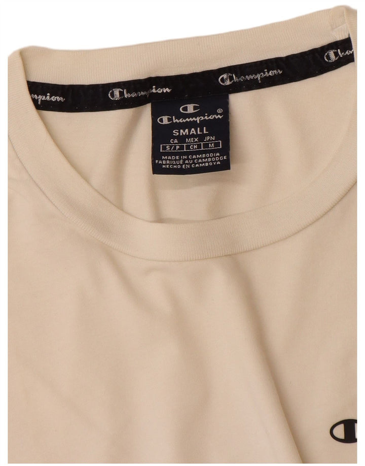CHAMPION Mens T-Shirt Top Small Off White