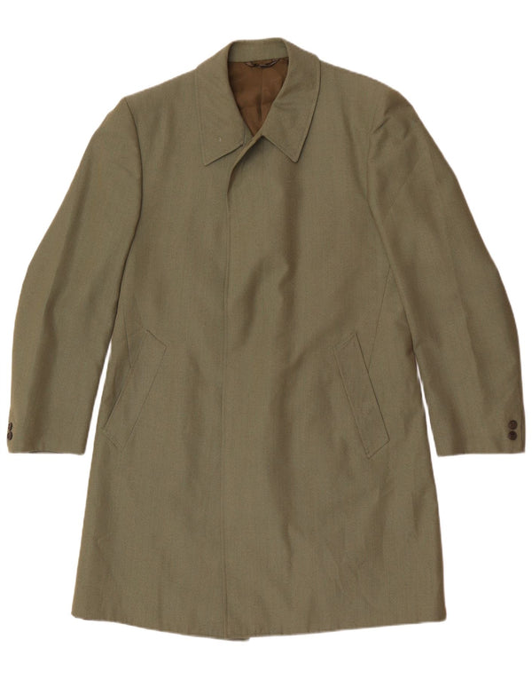Vintage Mens Overcoat UK 36 Small Green Terital Classic