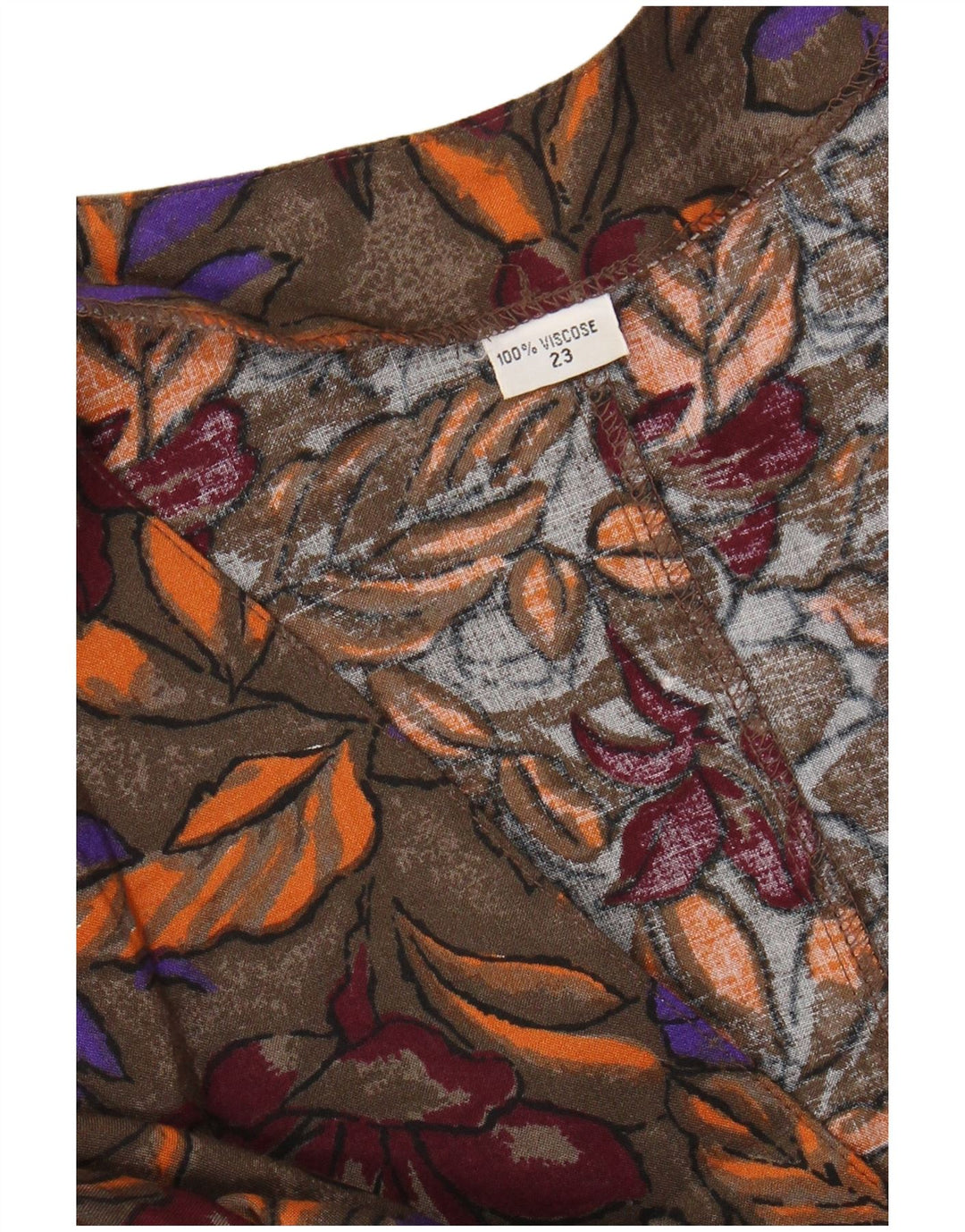 VINTAGE Womens Shirt Blouse UK 20 2XL Brown Floral Viscose