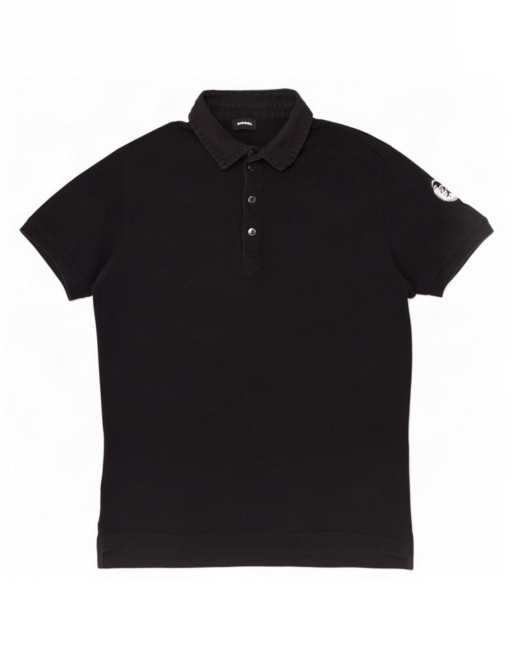 Diesel Mens Polo Shirt Medium Black Cotton