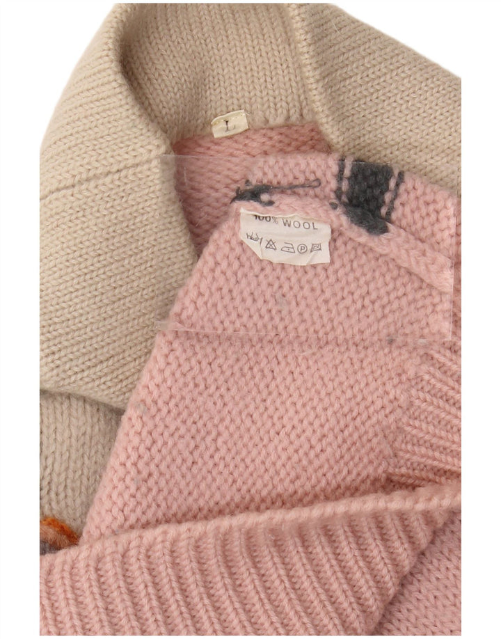 VINTAGE Womens Longline Turtle Neck Jumper Sweater UK 16 Large Pink