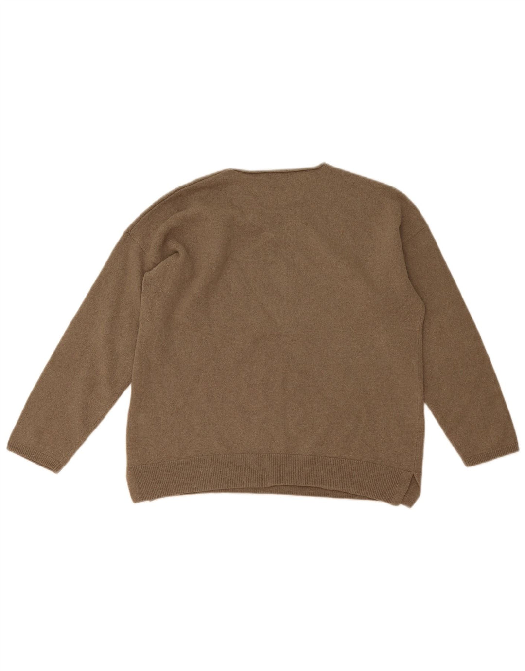 Massimo Dutti Womens Boat Neck Jumper Sweater UK 14 Medium Grey Wool