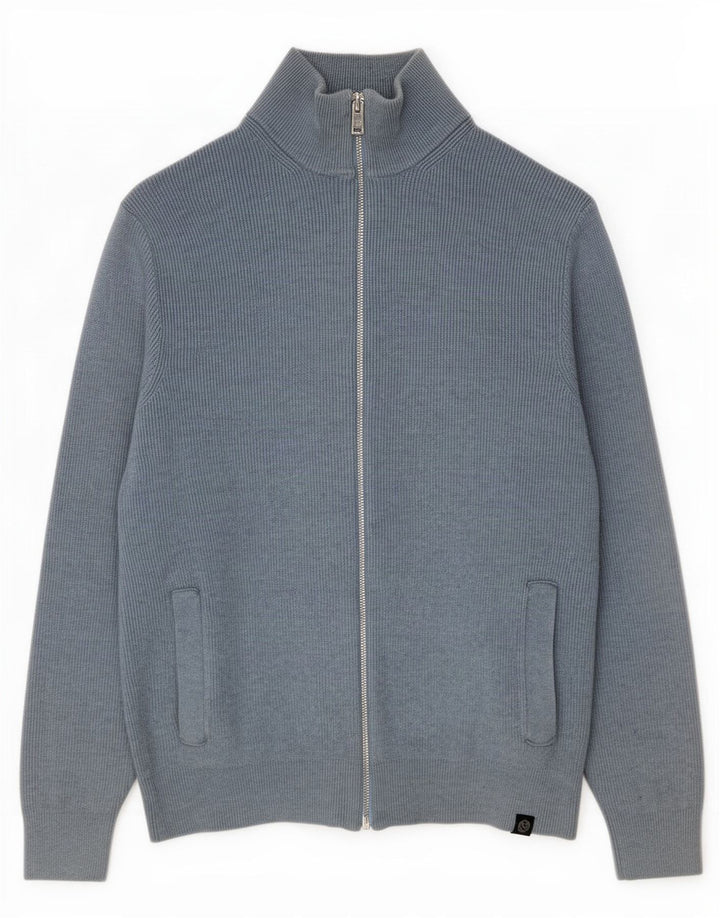 Marks & Spencer Mens Cardigan Sweater Medium Blue Polyester
