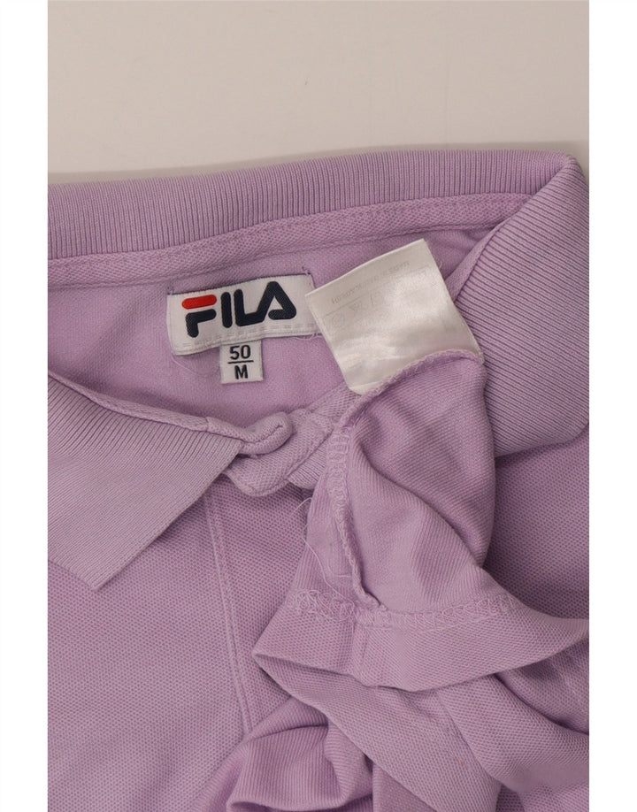 FILA Mens Polo Shirt IT 50 Medium Purple Cotton