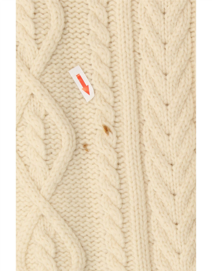 Vintage Womens Cardigan Sweater IT 44 Medium Off White Wool