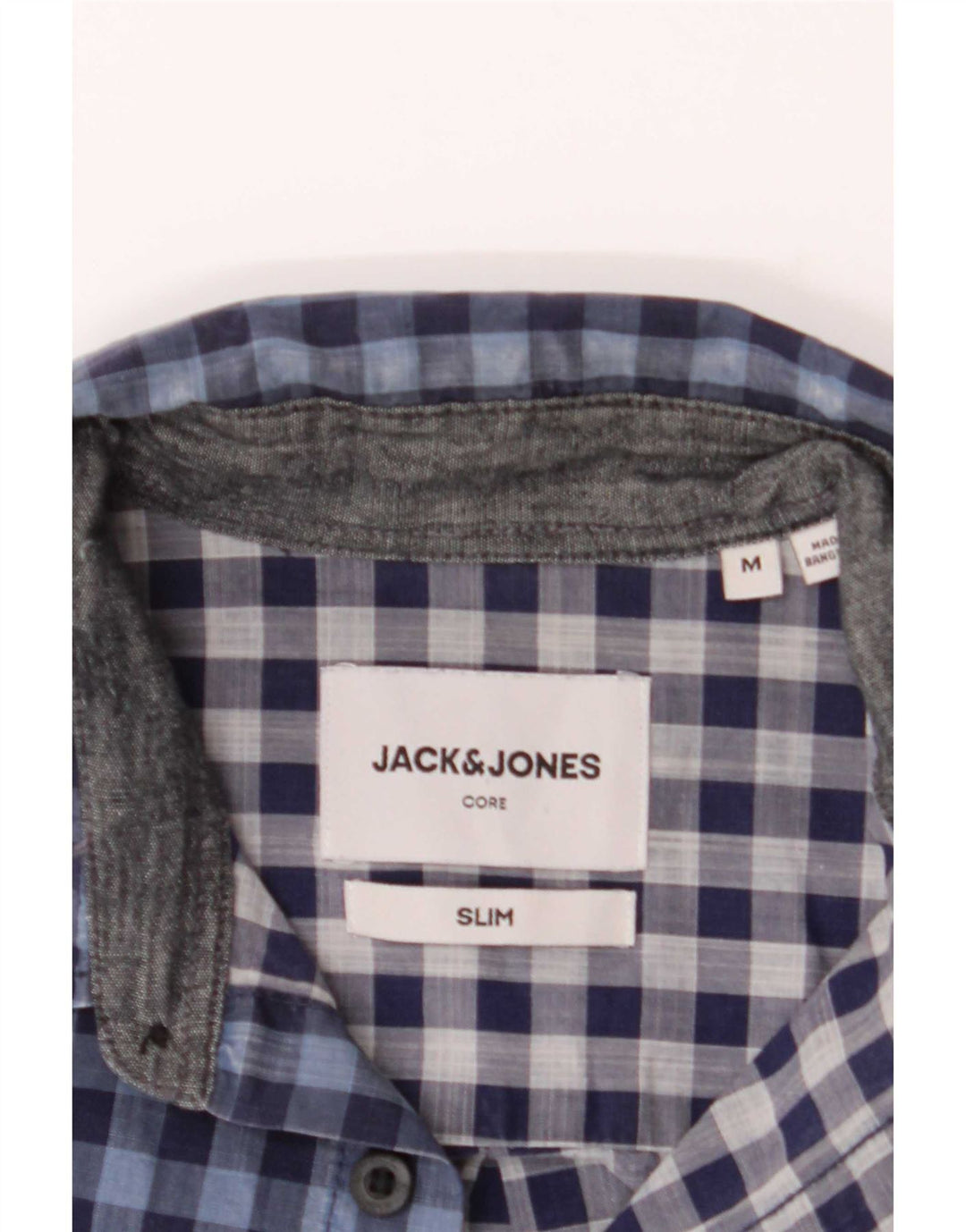 Jack & Jones Mens Slim Fit Shirt Medium Blue Gingham