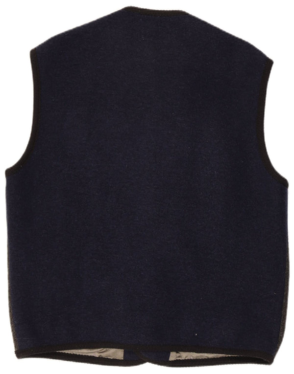Landhaus Mens Gilet EU 50 Large Navy Blue Colourblock Viscose
