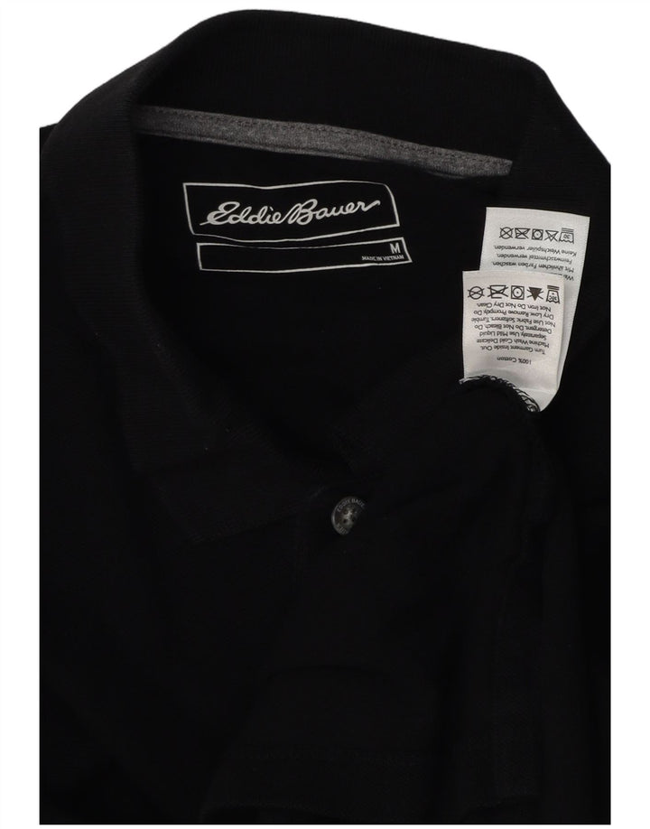 EDDIE BAUER Mens Polo Shirt Medium Black Cotton